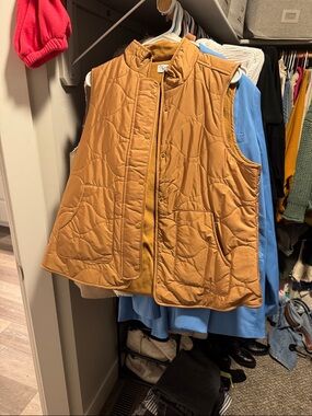 croft & barrow Mustard Quilted-Lined Fleece Vest